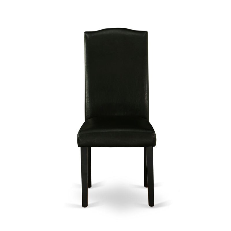 Pemberly Row 6-Piece Wood Dining Set in Cement with Black Upholstery