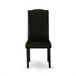Pemberly Row 6-Piece Wood Dining Set in Cement with Black Upholstery