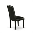 Pemberly Row 6-Piece Wood Dining Set in Cement with Black Upholstery