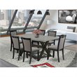 Pemberly Row 7-Piece Acacia Wood Dining Set in Cement and Dark Gray