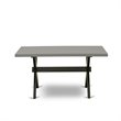Pemberly Row 7-Piece Acacia Wood Dining Set in Cement and Dark Gray