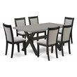 Pemberly Row 7-Piece Acacia Wood Dining Set in Cement and Shitake Gray