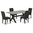 Pemberly Row 5-Piece Rubberwood Dinette Set in Linen White and Smoke