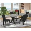 Pemberly Row 5-Piece Wood Dinette Table and Chair Set in Cement and Black