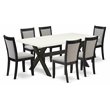 Pemberly Row 7-Piece Wood Dining Set in Black/White/Shitake Gray