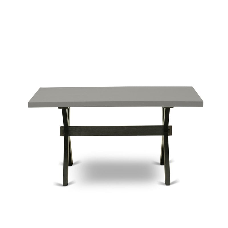Pemberly Row 7-Piece Wood Dining Set in Cement and Dark Gray