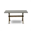 Pemberly Row 6-Piece Wood Dining Table Set with Bench in Dark Khaki Gray