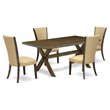 Pemberly Row 5-Piece Wood Dinette Set in Jacobean Brown Finish
