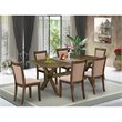 Pemberly Row 7-Piece Rubberwood Dining Set in Dark Khaki Gray Finish
