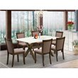 Pemberly Row 7-Piece Acacia Wood Dining Set in Coffee and Linen White