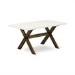 Pemberly Row 7-Piece Acacia Wood Dining Set in Coffee and Linen White