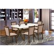 Pemberly Row 7-Piece Rubberwood Dining Set in Khaki Gray and White