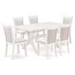 Pemberly Row 7-Piece Wooden Dining Set in Cream and Linen White Finish