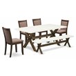 Pemberly Row 6-Piece Rubberwood Dining Set in Jacobean and Coffee Finish