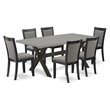 Pemberly Row 7-Piece Acacia Wood Dining Set in Black/Dark Gray Finish