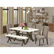 Pemberly Row 6-Piece Wood Dining Room Set in Jacobean Brown Finish