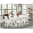 Pemberly Row 7-Piece Dining Set in Cream Linen and White Acacia Wood