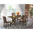 Pemberly Row 5-Piece Rubberwood Dining Set in Jacobean and Coffee