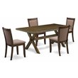 Pemberly Row 5-Piece Rubberwood Dining Set in Jacobean and Coffee