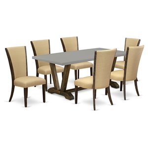 Pemberly Row 7-Piece Dining Set with Distressed Jacobean Finish