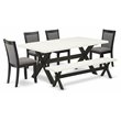 Pemberly Row 6-Piece Rubberwood Dining Set in Linen White and Gotham Gray