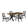 Pemberly Row 5-Piece Wood Dining Set with Distressed Jacobean Tabletop