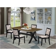 Pemberly Row 5-Piece Wood Dining Set with Distressed Jacobean Tabletop