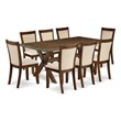 Pemberly Row Dining Table Set with 8 Chairs in Distressed Jacobean