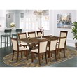 Pemberly Row Dining Table Set with 8 Chairs in Distressed Jacobean