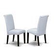 Pemberly Row 6-Piece Wooden Dining Set Gray Cement Black Upholstery