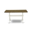 Pemberly Row 5-Piece Acacia Wood Dining Set in Cream and White Finish