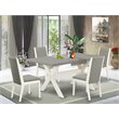 Pemberly Row 5-Piece Wood Dining Room Set in White and Shitake Finish