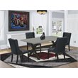 Pemberly Row 5-Piece Wood Dining Set with Black and Cement Finish