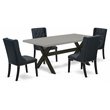 Pemberly Row 5-Piece Wood Dining Set with Black and Cement Finish