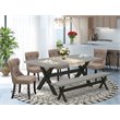 Pemberly Row 6-Piece Wood Dining Set in Black and Coffee Finish