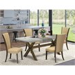 Pemberly Row 5-Piece Wood Dinette Set in Jacobean and Cement Finish