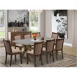 Pemberly Row 9-Piece Wood Dining Set in Jacobean Cement and Coffee