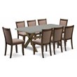 Pemberly Row 9-Piece Wood Dining Set in Jacobean Cement and Coffee