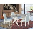 Pemberly Row 5-Piece Wood Dining Set in White and Cement Finish