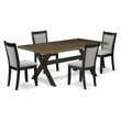 Pemberly Row 5-Pc Rubberwood Dining Set in Jacobean Gray Black Finish