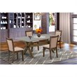 Pemberly Row 5-Piece Acacia Wood Dining Set in Dark Gray/Cement/Jacobean