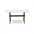 Pemberly Row 6-Piece Acacia Wood Dining Set in Coffee and White Finish
