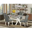 Pemberly Row 5-Piece Wood Dining Room Set in Gray and Cement Finish