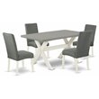 Pemberly Row 5-Piece Wood Dining Room Set in Gray and Cement Finish