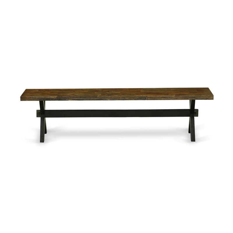 Pemberly Row 6-Piece Dining Set with Distressed Jacobean Table and Bench