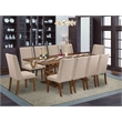 Pemberly Row 11-Piece Dining Set with Rectangular Table in Walnut