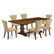 Pemberly Row 7-Piece Wood Dining Set with Rectangular Table in Walnut