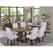 Pemberly Row 7-Piece Wood Dining Set in Jacobean Brown and Gray