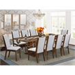 Pemberly Row 11-Pc Dining Set with Rectangular Table and Gray Chairs
