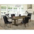 Pemberly Row 5-Piece Wood Dining Set in Jacobean Brown with Faux Leather